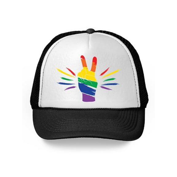 Hat Peace LGBT Graphic Cap - Colorful Victory Hand Lgbt One Size - Pride Hat Lesbian Gay Hat