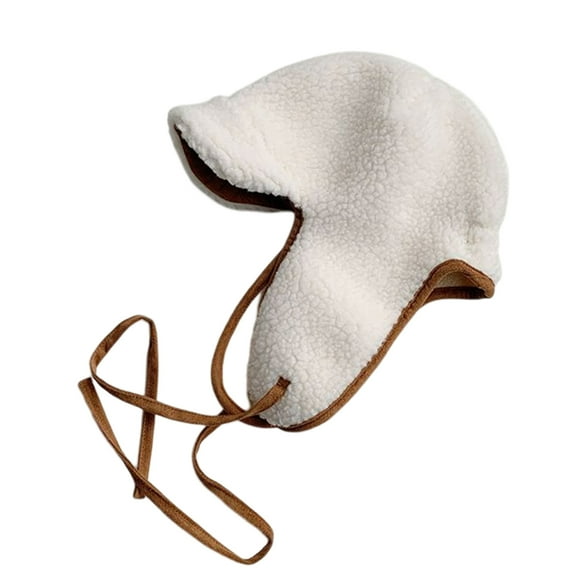 Hat Plush Earflap Hat Curved Ski Hat Hooded Hat Fleece Earflap Hat Plush Trapper Hat Ear Hat