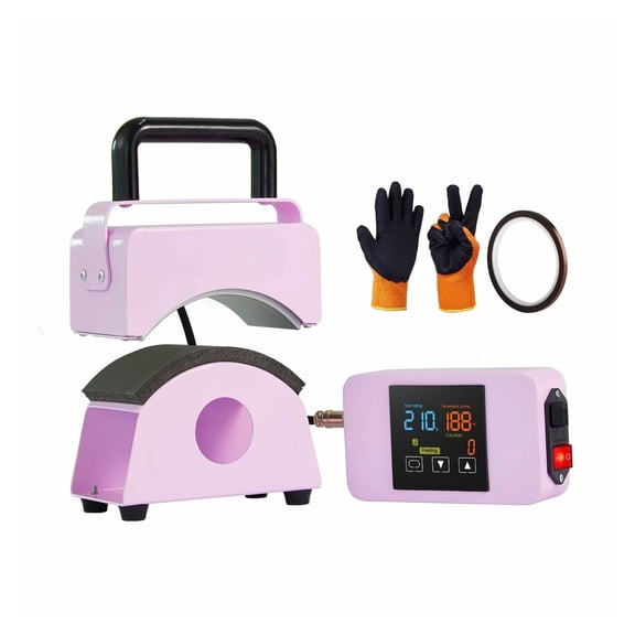 Hat Press Machine Mini for Caps 5.9x3.15 inch Heat Press Purple Portable