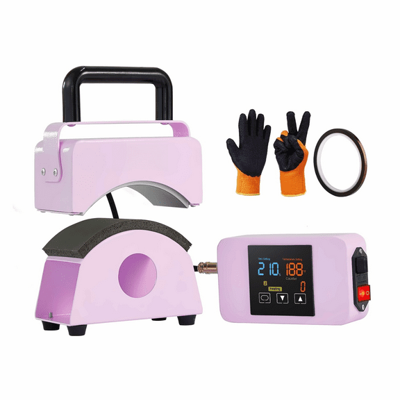 Hat Press Machine Mini for Caps 5.9x3.15 inch - Portable Heat Press for Hat DIY Crafting - Curved Plate - Purple