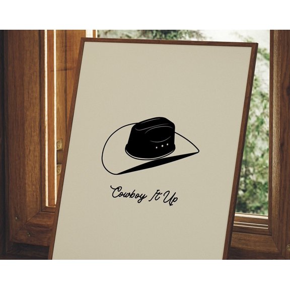 Hat Print Minimalist Western Wall Art Neutral Wall Art Quote Art Print Trendy Cowgirl Poster 1 Print Wall Art, Modern Wall Decor, 8x12 UNFRAMED