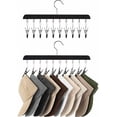 thumbnail image 1 of Hat Rack, Closet Organizer and Storage for Baseball Caps,Set of 2 with 10 Adjustable Stainless Steel Clips, Fits All Caps, Black, 1 of 6