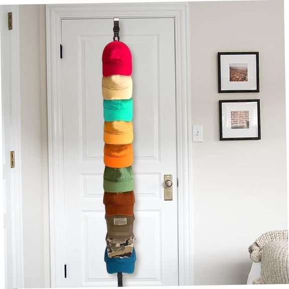 Hat Rack for Door, Adjustable Over the Door Hat Organizer, 20 Clips Holds Up to 20-40 Caps, Space-saving Hanger, Portable Cap Racks for Baseball Caps, Ball Cap, Ball Rack
