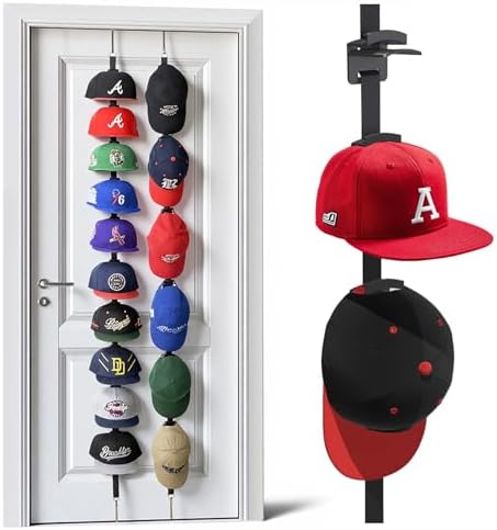 Hat Rack for Door - Two-Way Hanging Caps with Display Hooks and Hanger ...