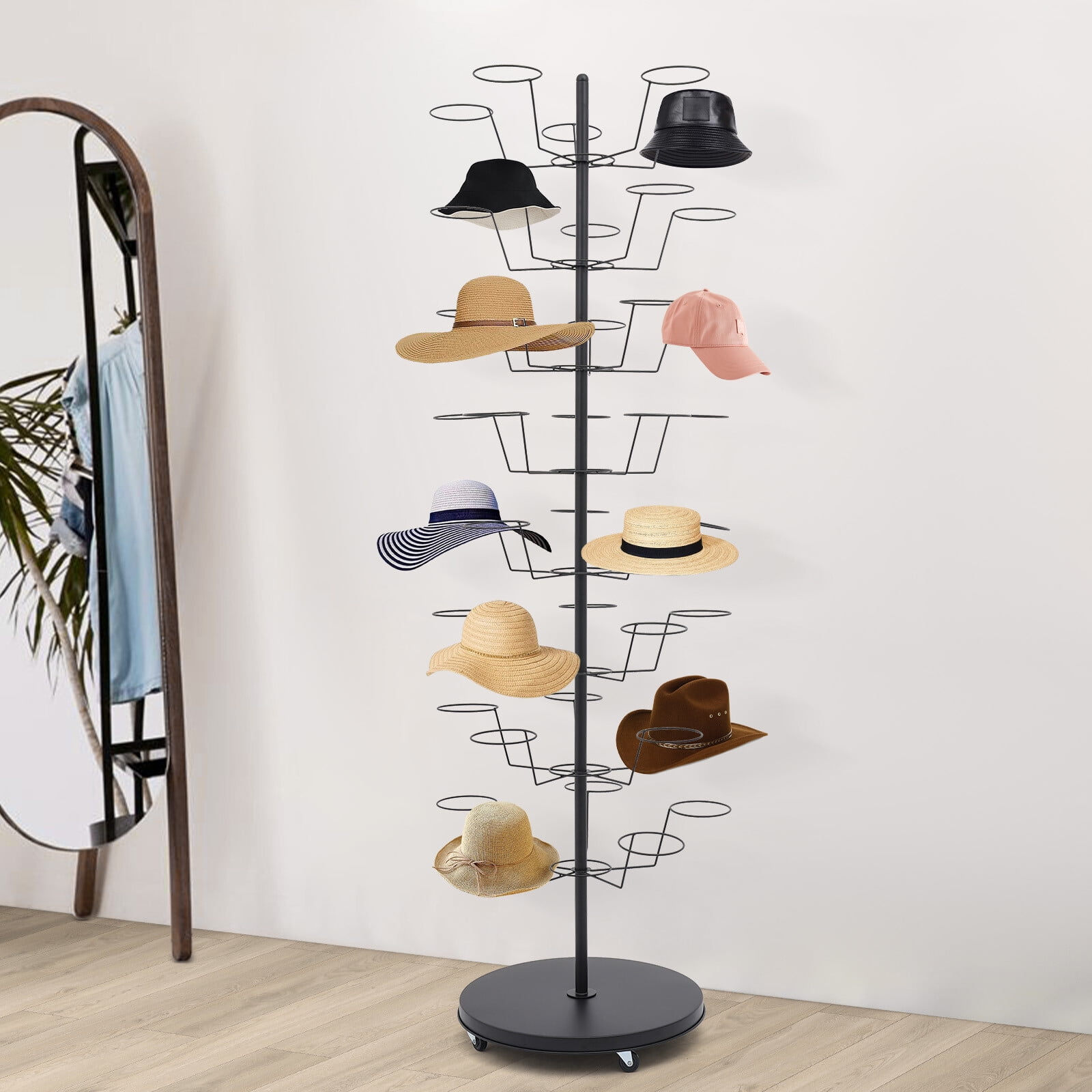Hat Rack, Freestanding Hat Display Stand, 8-tier Hat Holders - Walmart.com