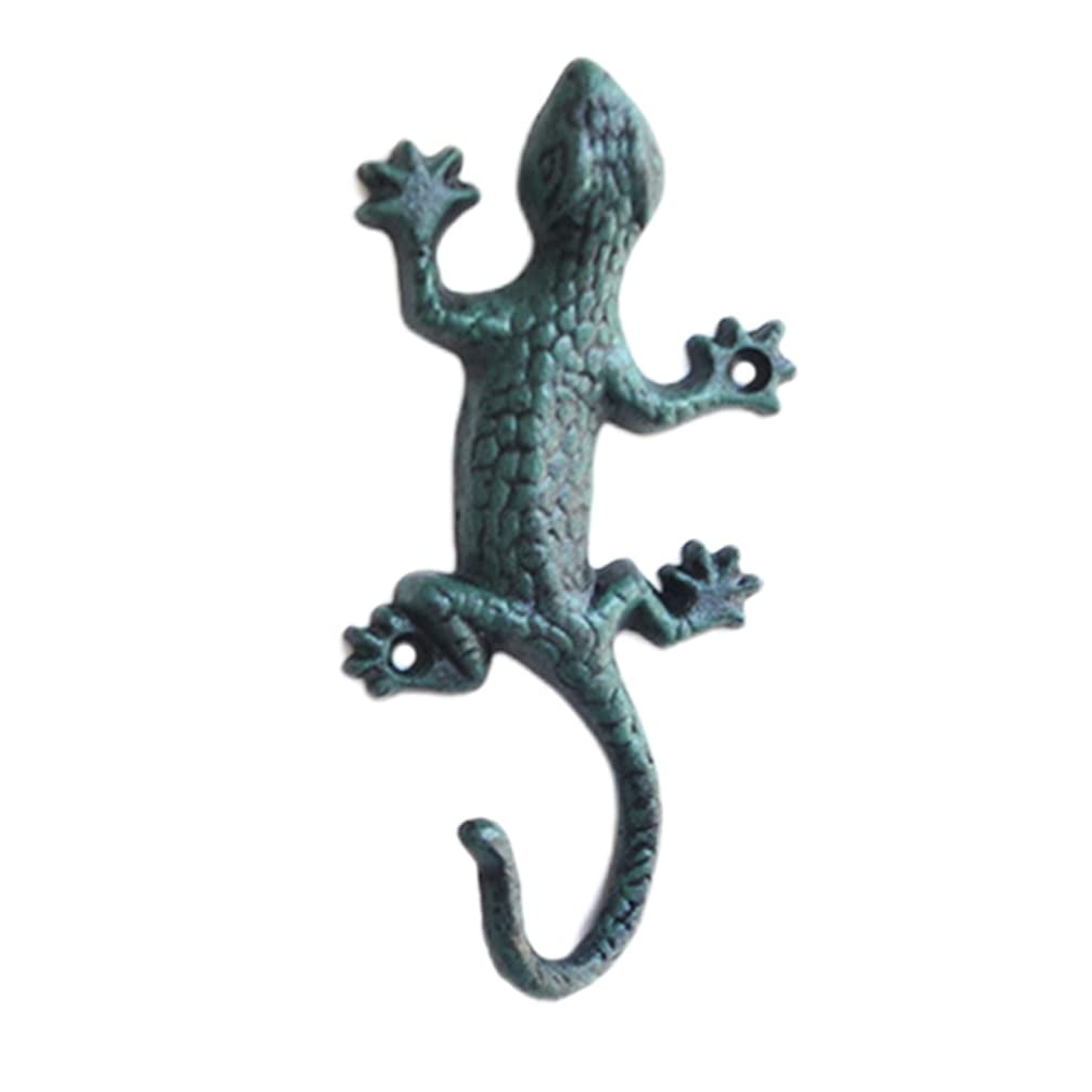 Hat Rack, Gecko Wall Hooks for Hanging, Rustic Iron Coat Hooks Wall ...