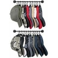 thumbnail image 1 of Hat Rack for Wall Baseball Cap Organizer Hanger with 20 Hooks Modern Metal Hat Holder Wall-Mounted Caps Display for Closet Door Bedroom Entryroom Laundry, Set of 2 Black, 1 of 5