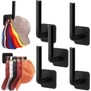 SKYCARPER Hat Rack for Wall Hat Organizer, 4-Pack Hat Racks for Baseball Caps, Adhesive Hat Hooks for Wall, No Drilling Hat Hangers for Closet Cowboy Hat Holder Display, Sticky Hat Storage