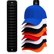Hat Racks for Baseball Caps, Hat Organizer for 16 Baseball Cap, Hat Holder Storage Organizer, Hat Hanger Strong Adhesive/Wall Drilled for Door,Bedroom,Closet(Black)