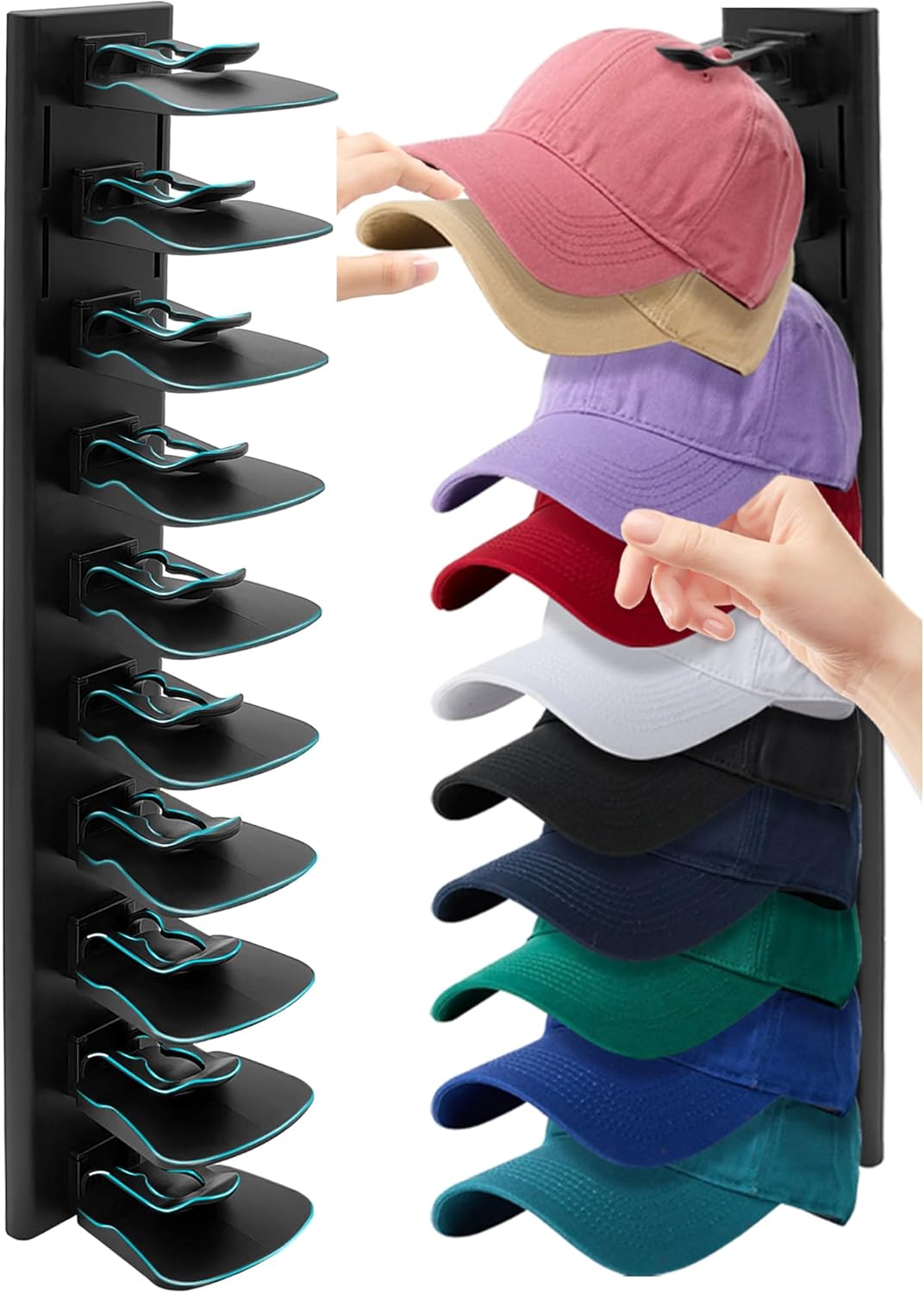 Joe Hat Rack Hat Racks for Baseball Caps,Hats Rack Organizer Hold Up to 20 Hats,Hat ...