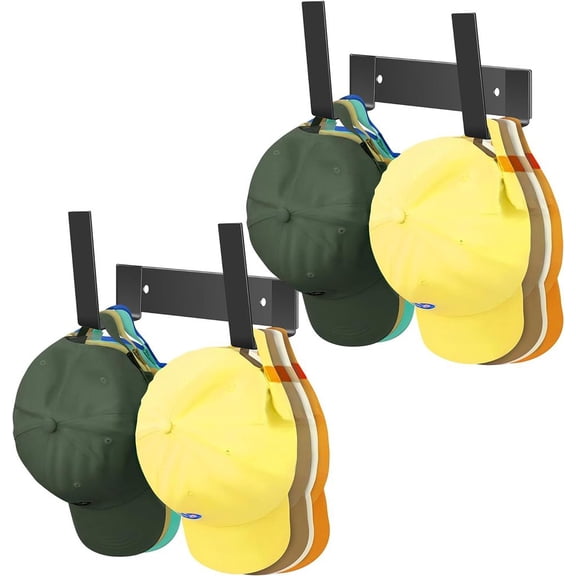 Hat Racks for Baseball Caps Hat Organizer - 2 Pack Space-Saving Hat Hanger Storage for Bedroom, Closet, and Door, Strong Adhesive/Wall Drilled Wall Mounted Hat Holder, Hat Stand Display