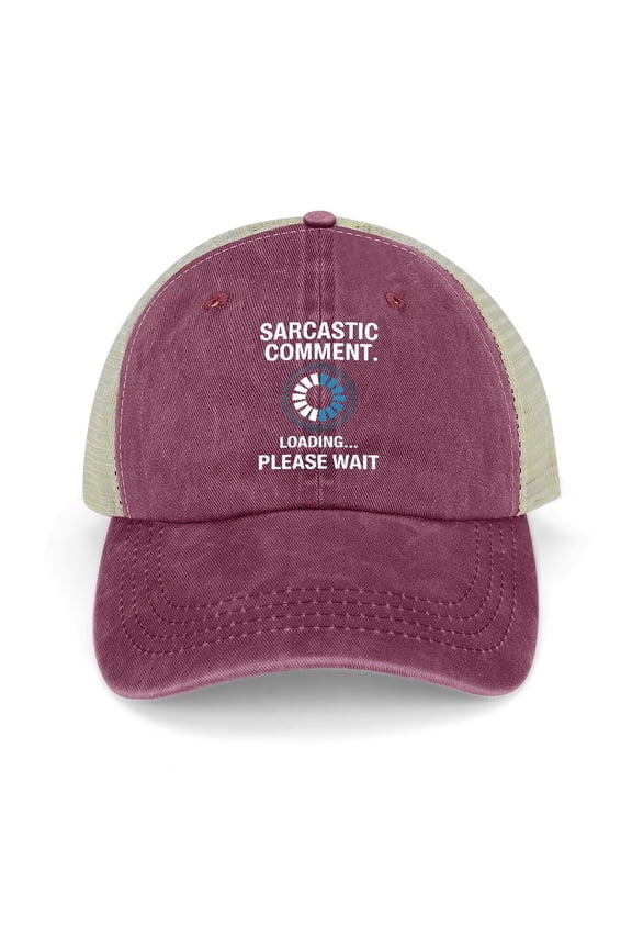 Hat Sarcastic Comment Loading Wine Red Hat Adjustable Funny Fashion Unisex Baseball Cap for Men Women