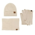 thumbnail image 1 of Hat Scarf And Glove Set Women Winter Hats 3 Piece Neck Warmer And Gloves, 1 of 4