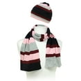 thumbnail image 1 of Hat & Scarf Set - Knitted Stripes Set – HTSF-TO102-3 – Pink Color, 1 of 1