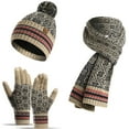 thumbnail image 1 of Hat Scarf and Glove Set, Women Winter Hats 3-Piece, Beanie Neck Warmer and Touchscreen Gloves for Women, 1 of 6