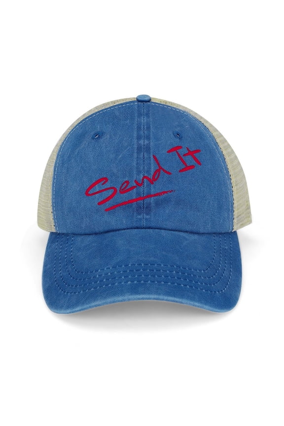 Hat Send It Dark Blue Hat Adjustable Funny Fashion Unisex Baseball Cap for Men Women