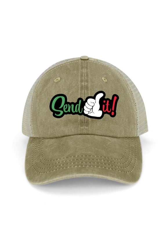 Hat Send It Khaki Hat Adjustable Funny Fashion Unisex Baseball Cap for Men Women