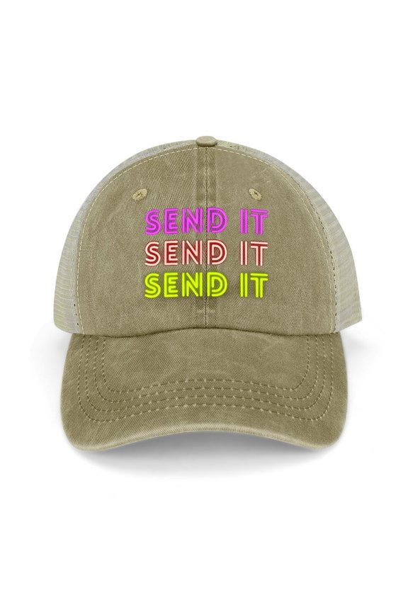 Hat Send It Khaki Hat Adjustable Funny Fashion Unisex Baseball Cap for Men Women