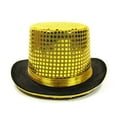 thumbnail image 1 of Hat Sequin Sparkly Great for Magic Shows, Cosplay Outfits and Prom Celebrations Gold, 1 of 2