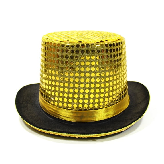 Hat Sequin Sparkly Great for Magic Shows, Cosplay Outfits and Prom Celebrations Gold