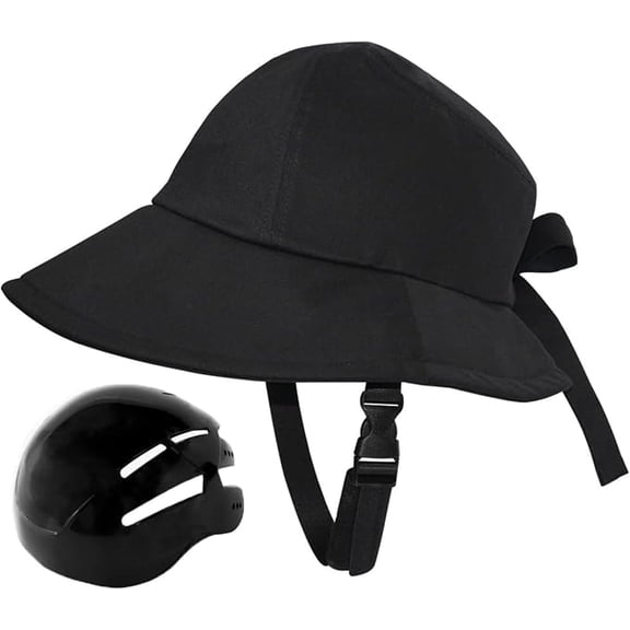 Hat Shaped Bike Helmet For Women Sun Protection Cycling Helmet Lightweight Ladies Bicycle Helmet Suitable For Commuting Cycling Outdoor Fishing Sun Hat Style Safety Helmet