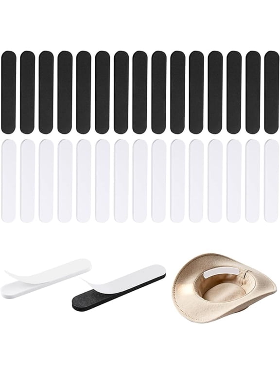 Hat Size Reducer 30 Pcs Insert Tape Adjuster Self Adhesive for Hat Cap, Black White
