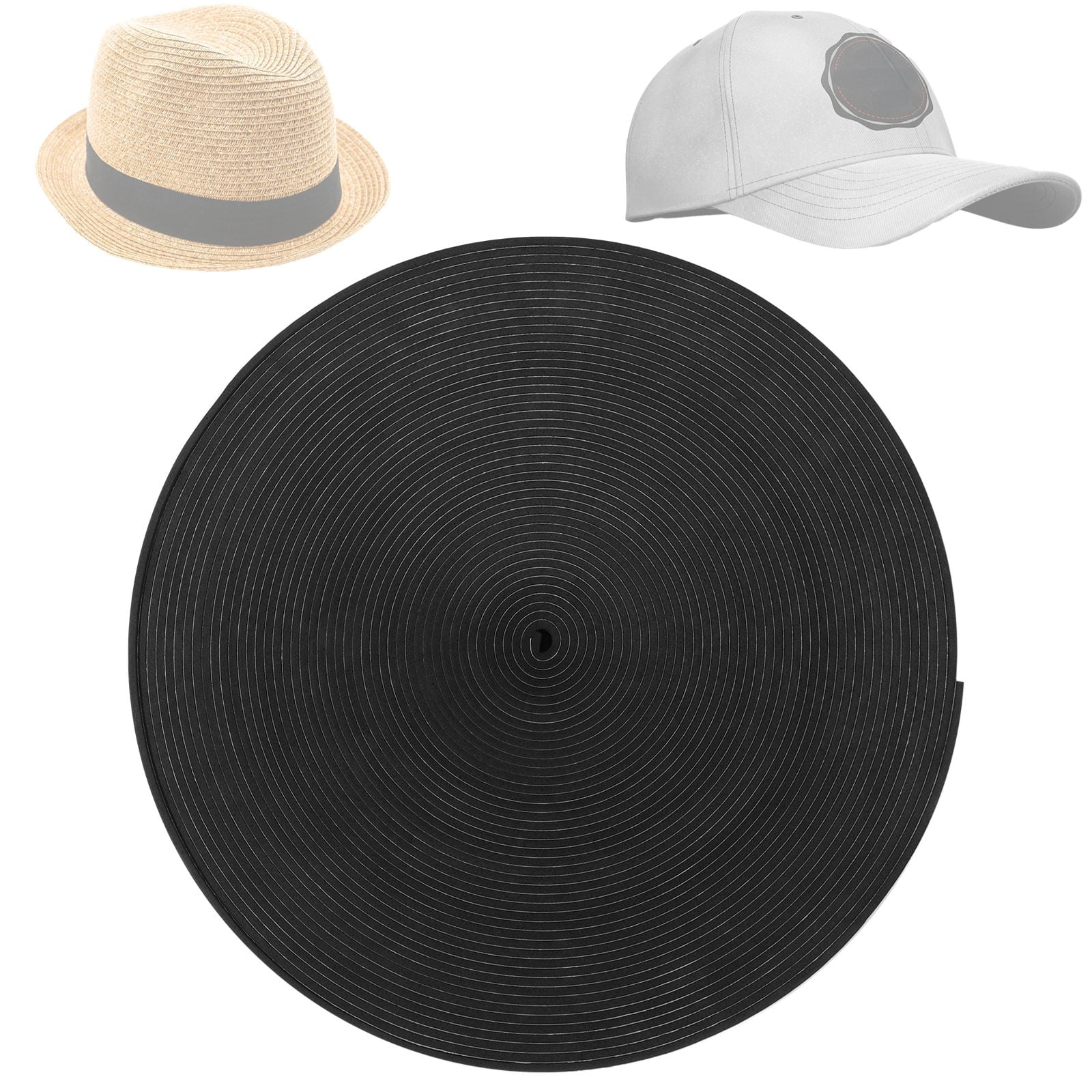 Bamboopack 10 Pieces Hat Size Reducer Hat Band Self-Adhesive Foam Hat Size  Reducing Tape Strip Insert for Women and Men Hat Cap(Black and White)
