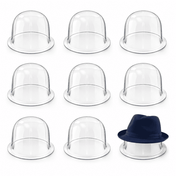 Hat Stands Display Holders Organizer: 8 Pcs PVC Tabletop Dome Rack, 57CM/ 22.4inch Hat Shaper for Caps Beanie Fedora Cowboy, Wig Form Protector for Helmet Storage