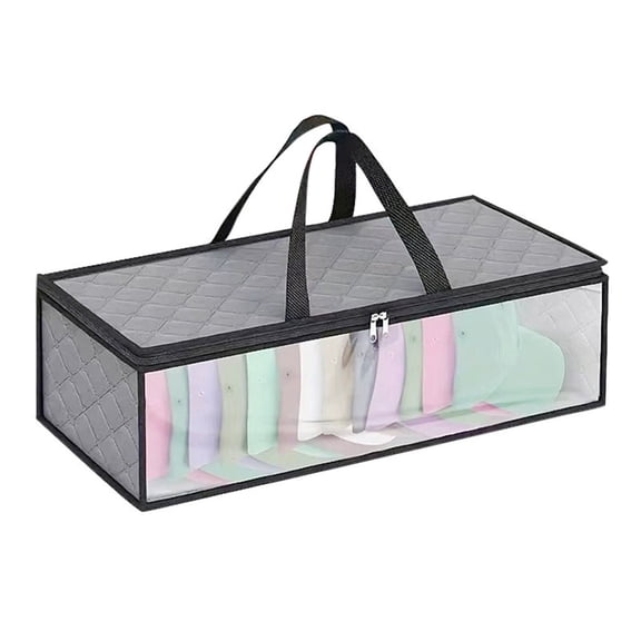 Hat Storage Bag for Baseball Caps Organizer Case with 2 Carry Handles, Large Hat Holder Rack Holds Up to 20 Hats Moisture Dust Proof for Closet Travel Home