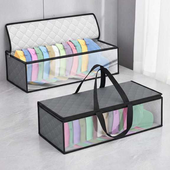 Hat Storage Bag for Baseball Caps, Organizer Case Holder Rack with Carry Handles for Closet Moisture & Dust Proof