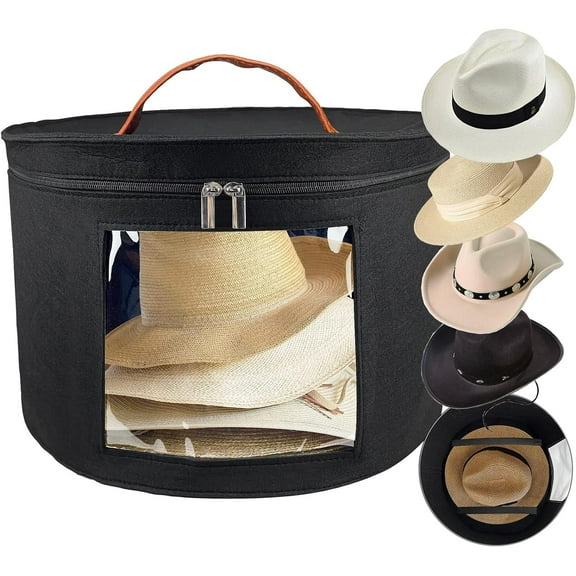 Hat Storage Box,Hat Boxes for Women Men Storage,Cowboy Hat Holder for Travel,Wide Brims Hat Carrier Case,Stuffed Animal Toy Organizer,Hat Box Closet Organizers and Storage,Hat Boxes for Men