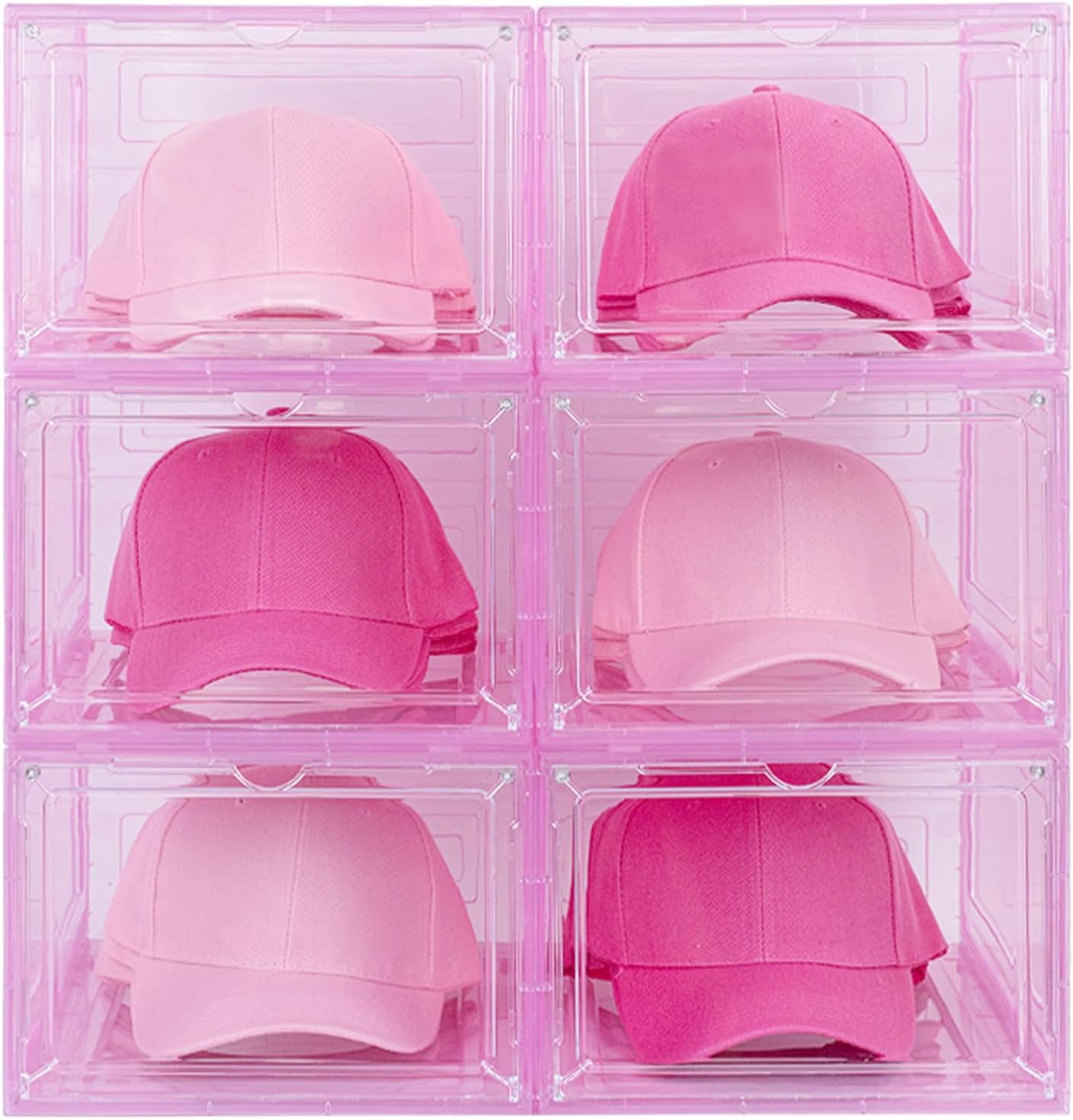 Hat Storage Box, Stackable Transparent Baseball Cap Storage Box with ...