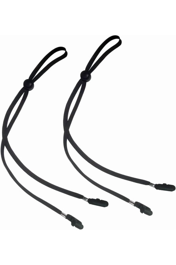 Hat Strap 2 count, Adjustable with Clips, Very Suitable for Outdoor Activities, Anti-Lost and Anti-Wind (Black)