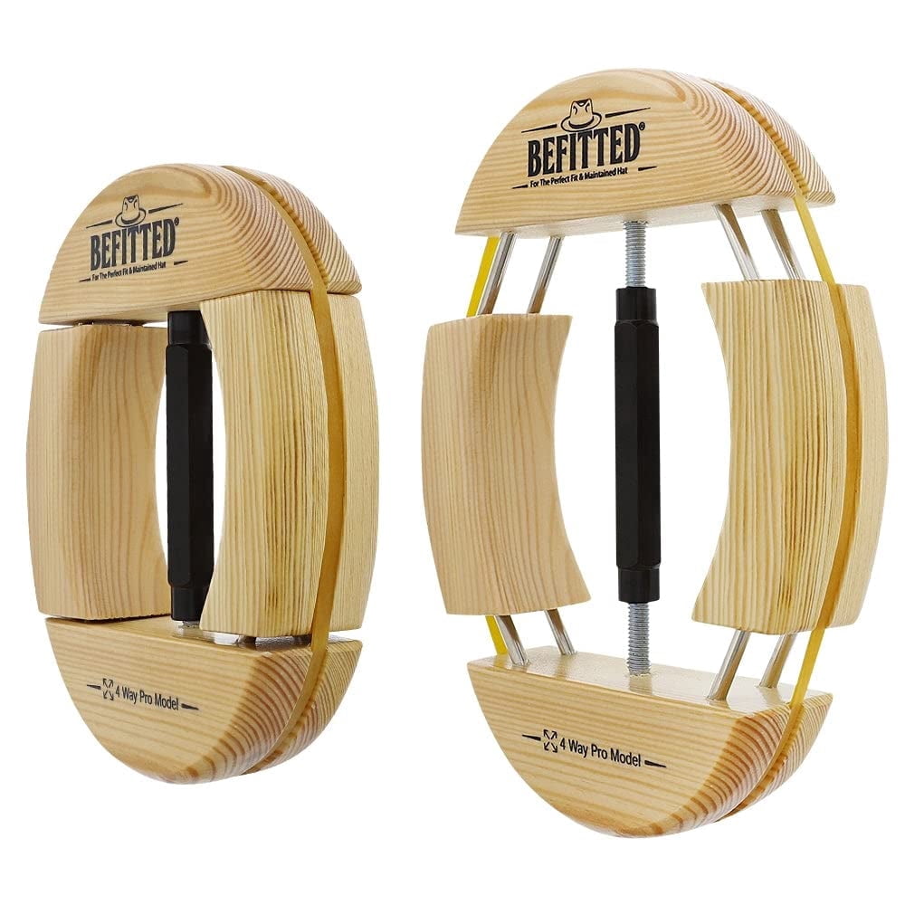 6599 Hat Stretcher 4-way Wooden Black For Adults One Size Cowboy 4-Way Wooden Hat Stretcher for Adults One Size from 7  main image 3