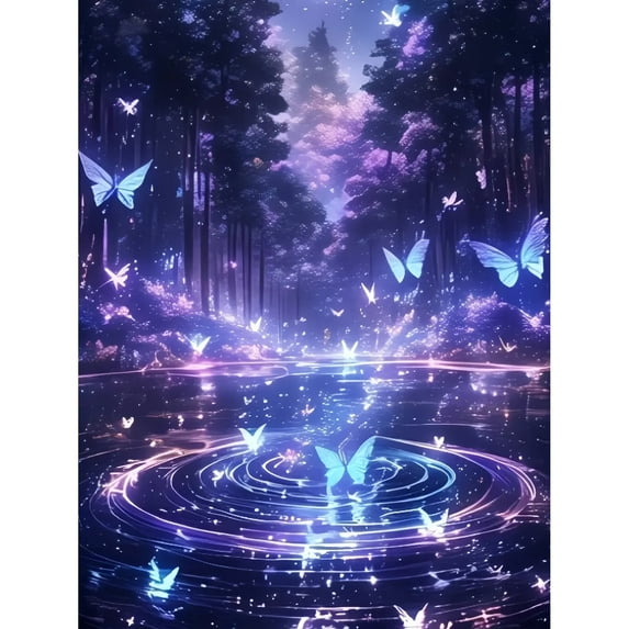 5D DIY Diamond Art Kits for Adults Beginners, Blue Butterfly Diamond Dots Gem Art,Home Wall Decor 11.8x15.8inches.