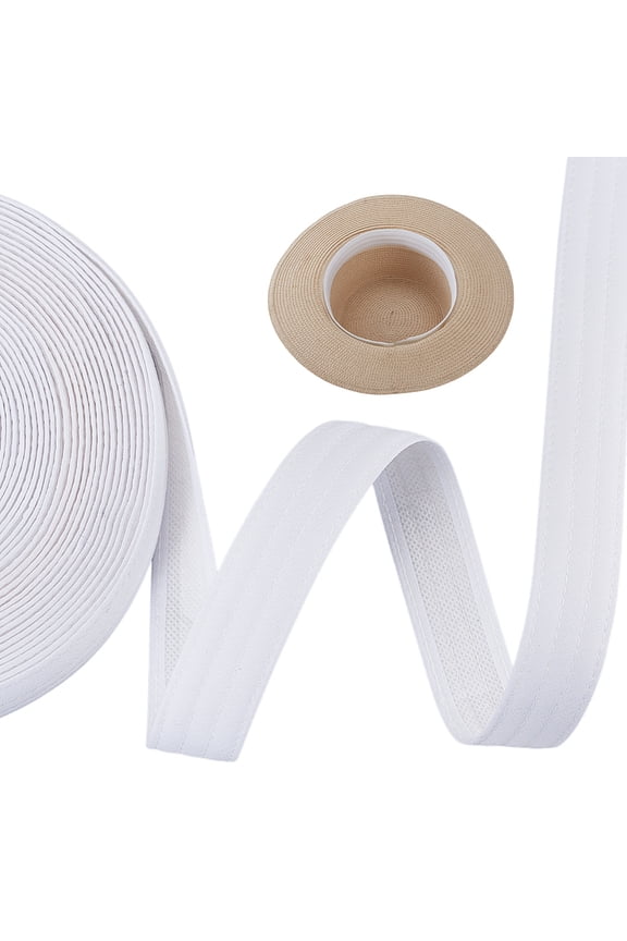 Hat Sweat Liner Absorbent Sweatband Comfortable Hat Liners Sweat Protection Tape for Golf Tennis Caps White