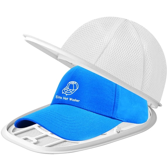 Hat Washer Cage, Hat Washer for Baseball Caps for Washing Machine or Dishwasher, Ball Cap Washers Frame for Flat and Curved Hats, Hats cage, Fit for Adult and Kid's, 1 Pack White