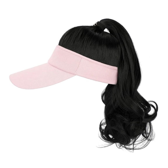 Hat Wig For Women Baseball Wig with Curly Synthetic Hair Extensions Ponytail Sun with Hair,Extensions wig Hat Ponyta B5A8