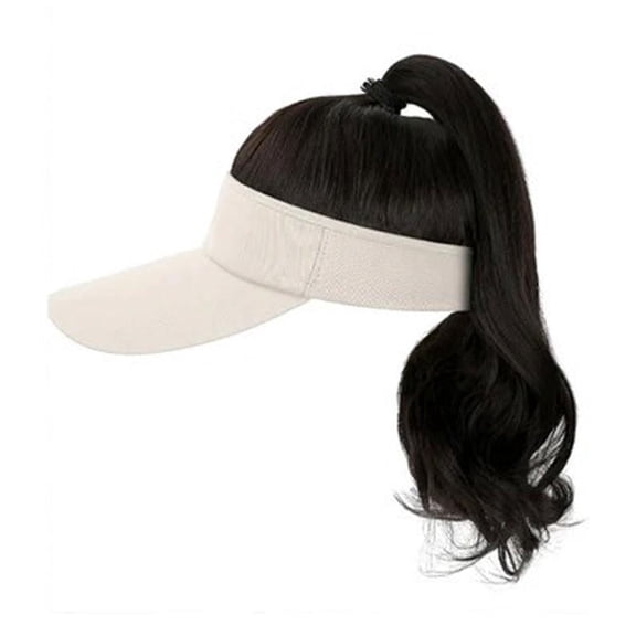 Hat Wig For Women Baseball Wig with Curly Synthetic Hair Extensions Ponytail Sun with Hair,Extensions wig Hat Ponyta N2V4