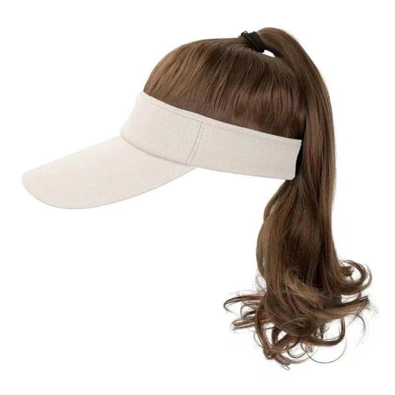 Hat Wig For Women Baseball Wig with Curly Synthetic Hair Extensions Ponytail Sun with Hair,Extensions wig Hat Ponyta T8G3