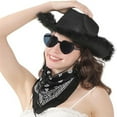 thumbnail image 1 of Hat With Bandana And Heart Glasses Cowboy Hat For Women Teen Girls Cow Girl Hat Costume Leisure BK2 - One Size, 1 of 7