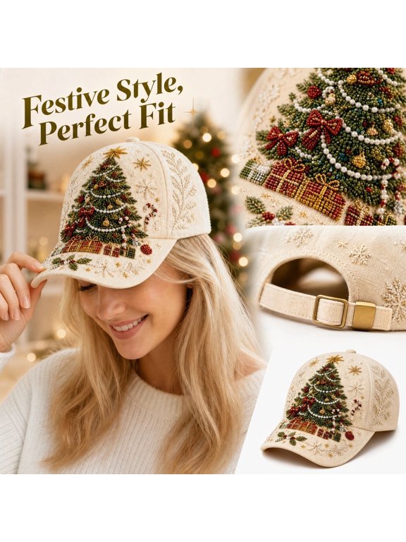 Hat for Women Christmas Baseball Cap 3D Santa Reindeer Snowman Adjustable Dad Hat Curved Brim Casual Holiday Outdoor Sun Hat Multiple Xmas Pattern Soft Breathable Cap