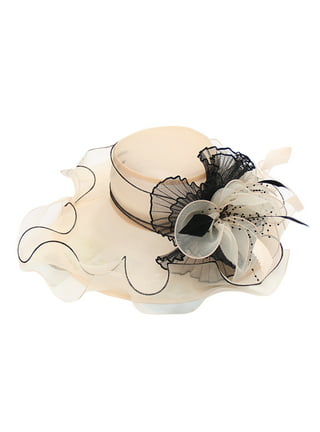Ruffled Organza Sun Hat For Women Wedding Church Wide Brim Flower Ruffles  Texas Derby Hats