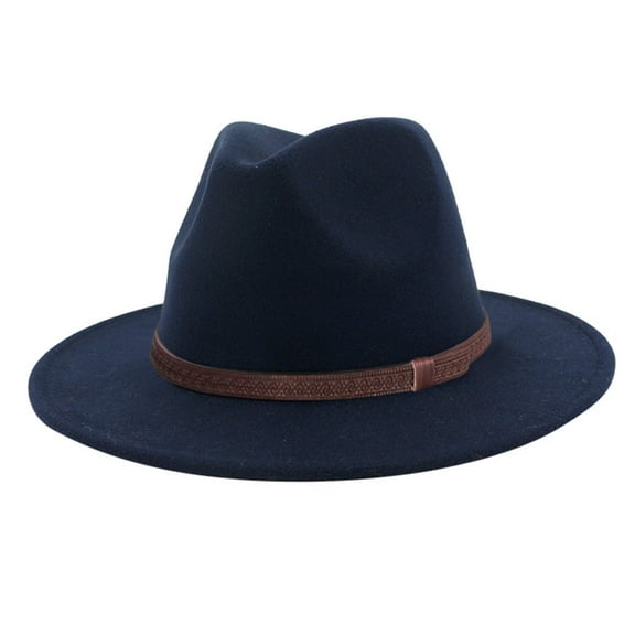 Hat Womens Wide Brim Wool Felt Flat Top Fedora Hat Party Church Trilby Hats Cap Winter Fall Hats for Women