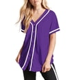 thumbnail image 1 of Hat and Beyond Active Womens Baseball Short Sleeve Full Button Down Jersey, 1 of 5