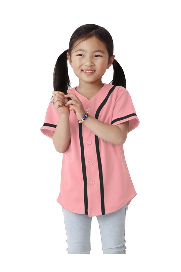Kids Active Athletic Baseball Button Down Jersey Uniform