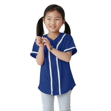 Hat and Beyond Kids Active Athletic Baseball Button Down Jersey Uniform
