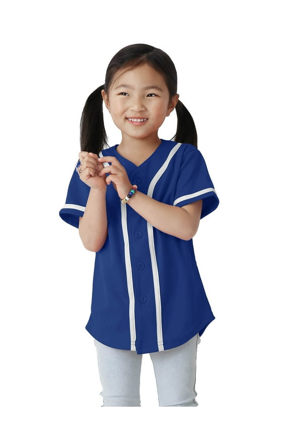 Kids Active Athletic Baseball Button Down Jersey Uniform