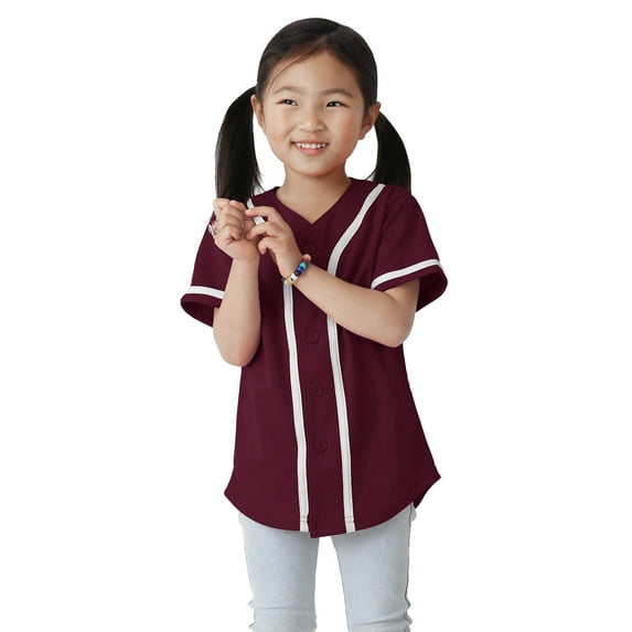 Hat and Beyond Kids Active Athletic Baseball Button Down Jersey Uniform