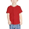thumbnail image 1 of Hat and Beyond Kids Baseball Jersey Button Down Plain Short Sleeve Shirts, 1 of 3